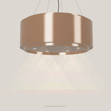Wave 2640.606 GLOBAL eilandafzuigkap Ø 90 cm in Rose Copper, met verlichting aan