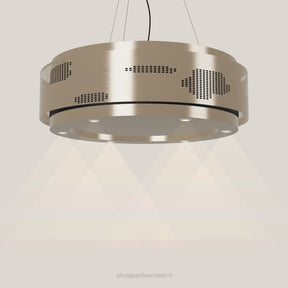 Wave 2680.601 CLOUD eilandafzuigkap Ø 100 cm in Satin Bronze, met verlichting aan