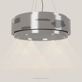 Wave 2680.602 CLOUD eilandafzuigkap Ø 100 cm in Pearl Grey, met verlichting aan