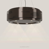 Wave 2680.603 CLOUD eilandafzuigkap Ø 100 cm in Anodic Brown, met verlichting aan