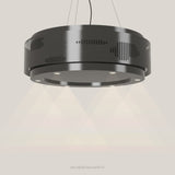 Wave 2680.604 CLOUD eilandafzuigkap Ø 100 cm in Smoked Silver, met verlichting aan