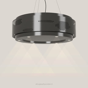 Wave 2680.604 CLOUD eilandafzuigkap Ø 100 cm in Smoked Silver, met verlichting aan