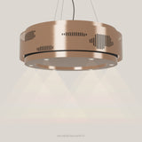 Wave 2680.606 CLOUD eilandafzuigkap Ø 100 cm in Rose Copper, met verlichting aan