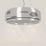 Wave 2680.607 CLOUD eilandafzuigkap Ø 100 cm in Ivory Greige, met verlichting aan