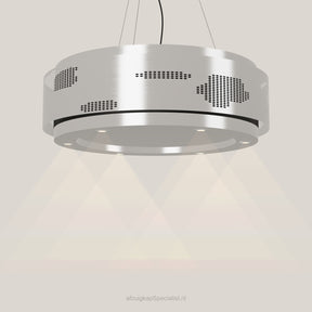 Wave 2680.607 CLOUD eilandafzuigkap Ø 100 cm in Ivory Greige, met verlichting aan