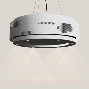 Wave 2680 CLOUD eilandafzuigkap Ø 100 cm in RVS, met verlichting aan