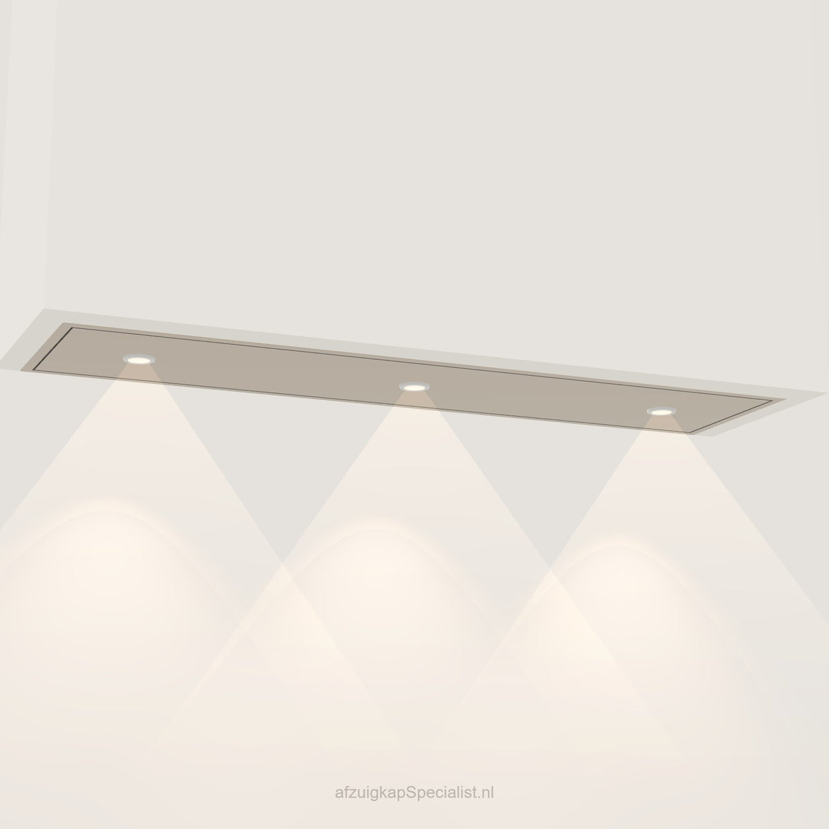 Wave 3663.601 STANDARD inbouwunit 120 x 30 cm in Satin Bronze, met verlichting aan
