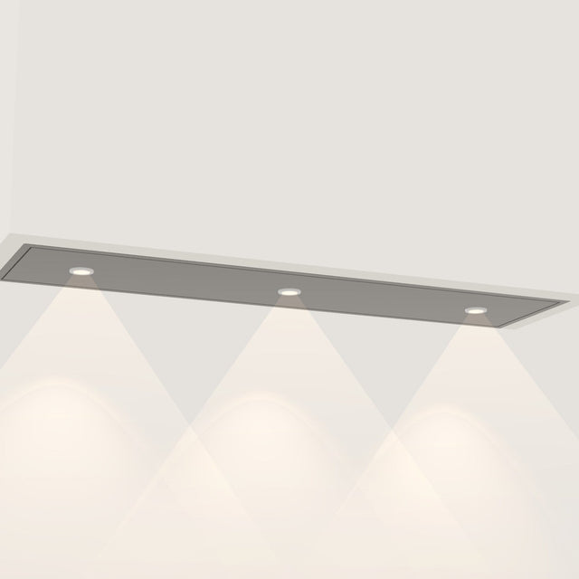 Wave 3663.604 STANDARD inbouwunit 120 x 30 cm in Smoked Silver, met verlichting aan