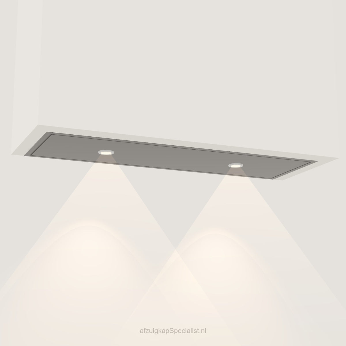 Wave 3663.604 STANDARD inbouwunit 90 x 30 cm in Smoked Silver, met verlichting aan