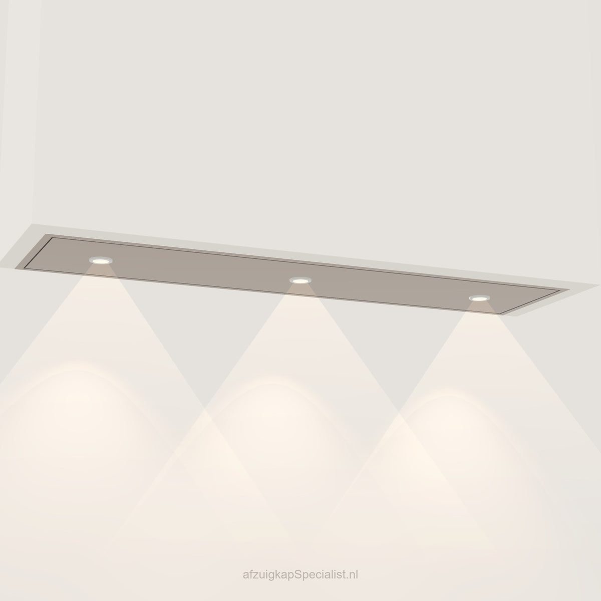 Wave 3663.605 STANDARD inbouwunit 120 x 30 cm in Champagne Gold, met verlichting aan