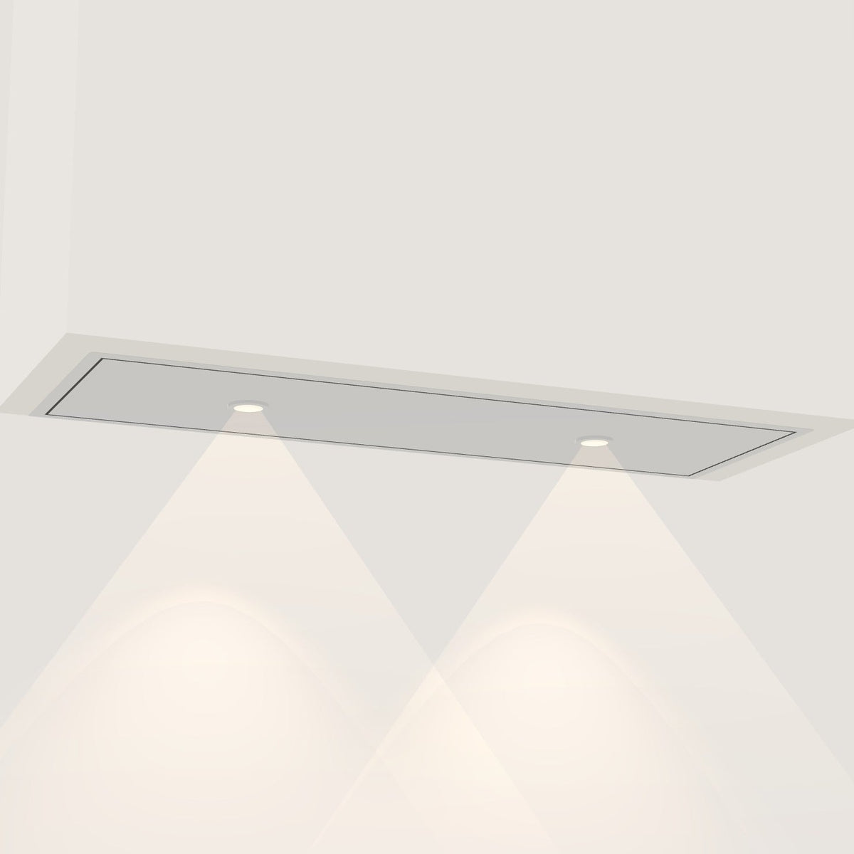 Wave 3663 STANDARD inbouwunit 90 x 30 cm in RVS, met verlichting aan