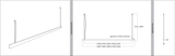 Maattekening van de Wave 7229 BAR LED hanglamp met aanzichten en afmetingen