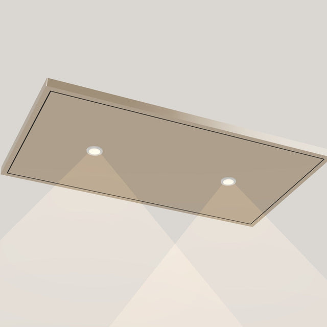 Wave 8231.601 EDGE plafondunit 90 x 50 cm in Satin Bronze, met verlichting aan
