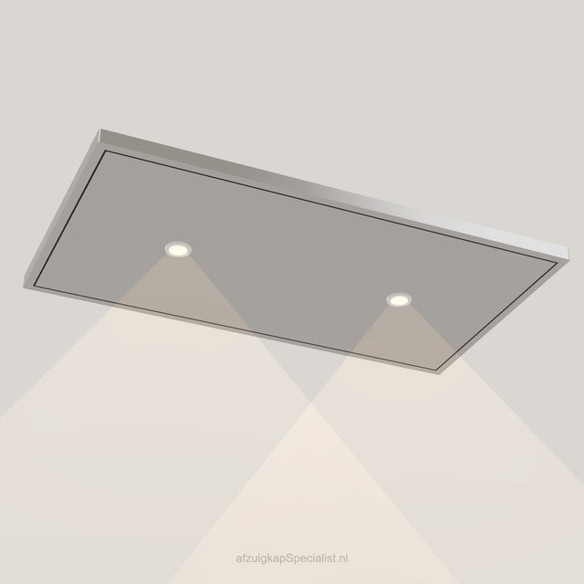 Wave 8231.602 EDGE plafondunit 90 x 50 cm in Pearl Grey, met verlichting aan