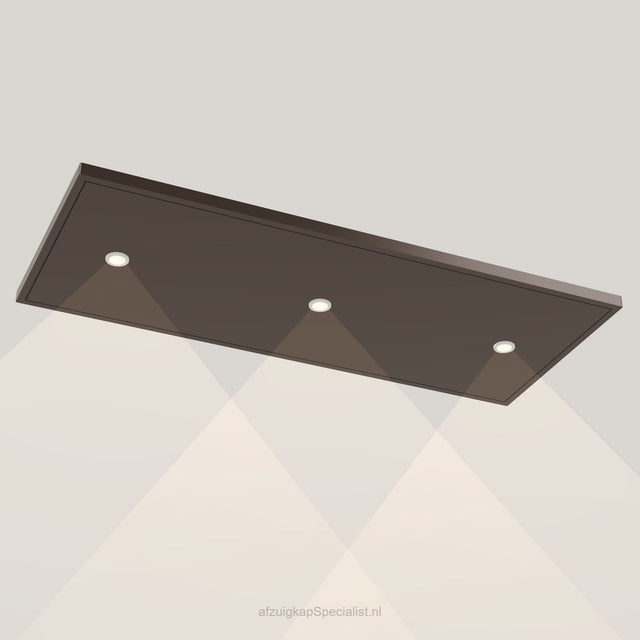 Wave 8231.603 EDGE plafondunit 120 x 50 cm in Anodic Brown, met verlichting aan