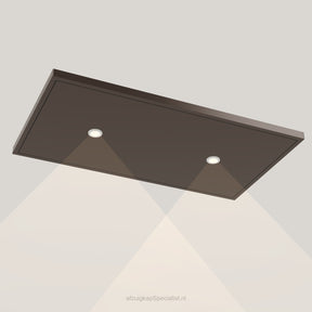 Wave 8231.603 EDGE plafondunit 90 x 50 cm in Anodic Brown, met verlichting aan