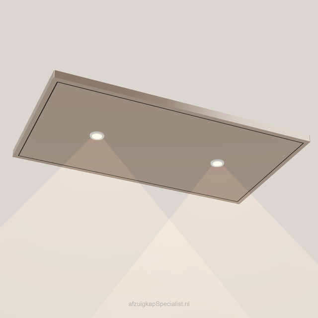 Wave 8231.605 EDGE plafondunit 90 x 50 cm in Champagne Gold, met verlichting aan