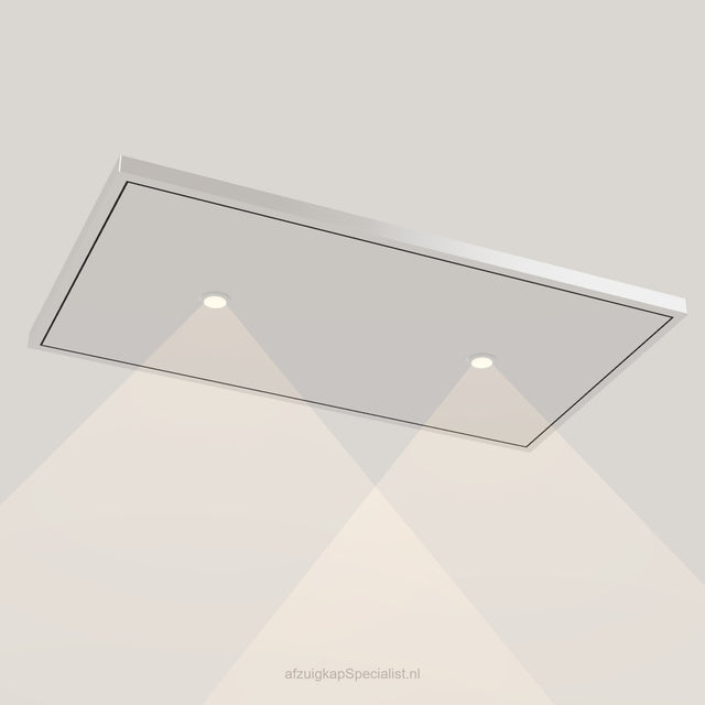Wave 8231.607 EDGE plafondunit 90 x 50 cm in Ivory Greige, met verlichting aan