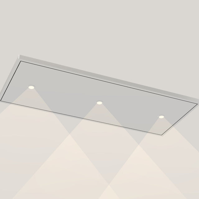 Wave 8231 EDGE plafondunit 120 x 50 cm in RVS, met verlichting aan