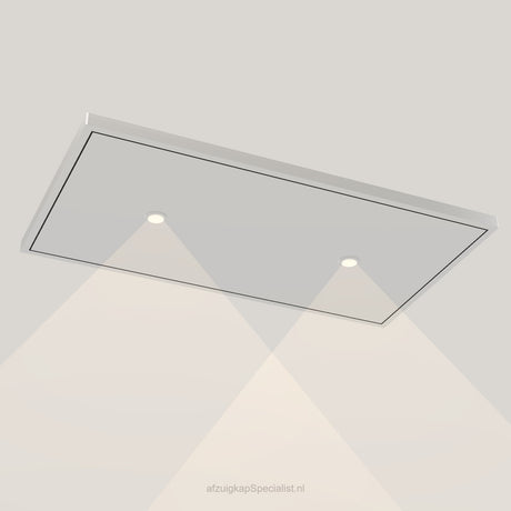 Wave 8231 EDGE plafondunit 90 x 50 cm in RVS, met verlichting aan