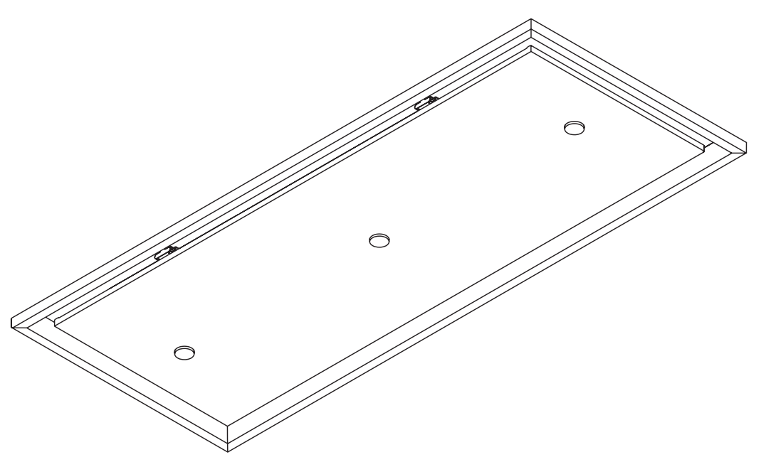 Lijntekening van de Wave 8231 EDGE plafondunit 120 x 50 cm