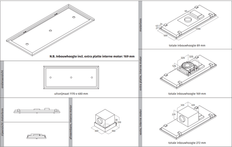 Wave 8231.402 EDGE plafondunit 120x50 cm - 1 kleur naar keuze - motorloos - 27 mm opbouw - LED - afzuigkapSpecialist.nl