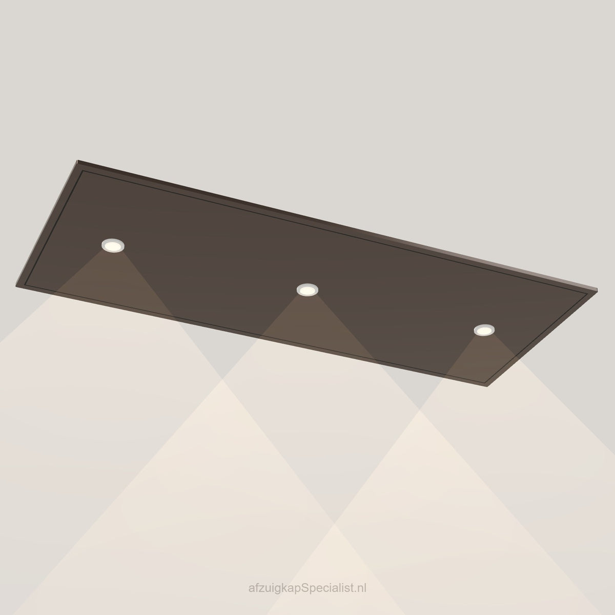 Wave 8663.603 STANDARD X plafondunit 120 x 50 cm in Anodic Brown, met verlichting aan