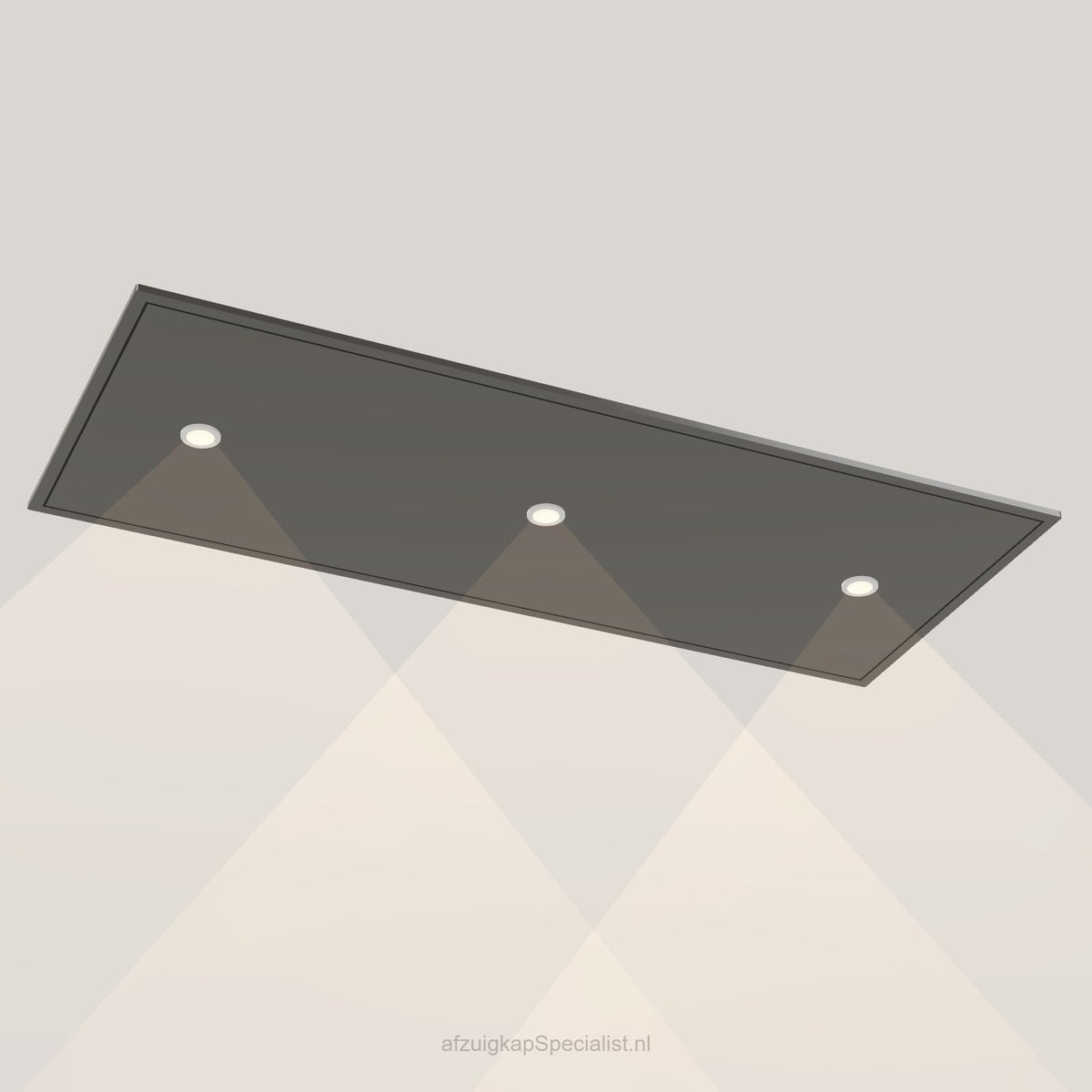 Wave 8663.604 STANDARD X plafondunit 120 x 50 cm in Smoked Silver, met verlichting aan