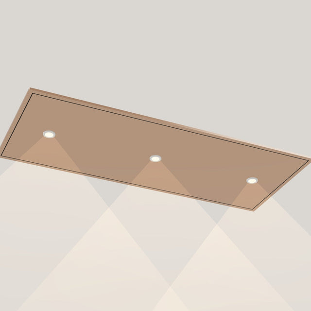 Wave 8663.606 STANDARD X plafondunit 120 x 50 cm in Rose Copper, met verlichting aan
