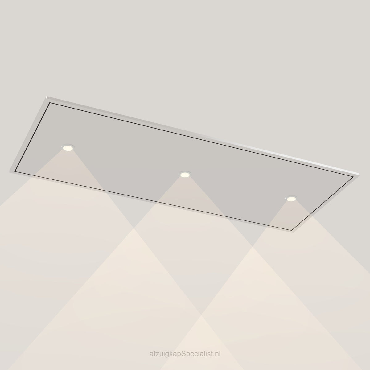 Wave 8663.607 STANDARD X plafondunit 120 x 50 cm in Ivory Greige, met verlichting aan