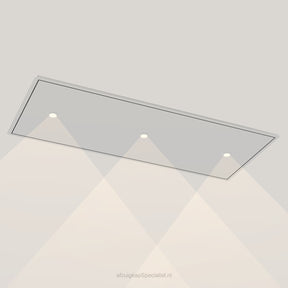 Wave 8663 STANDARD X plafondunit 120 x 50 cm in RVS, met verlichting aan