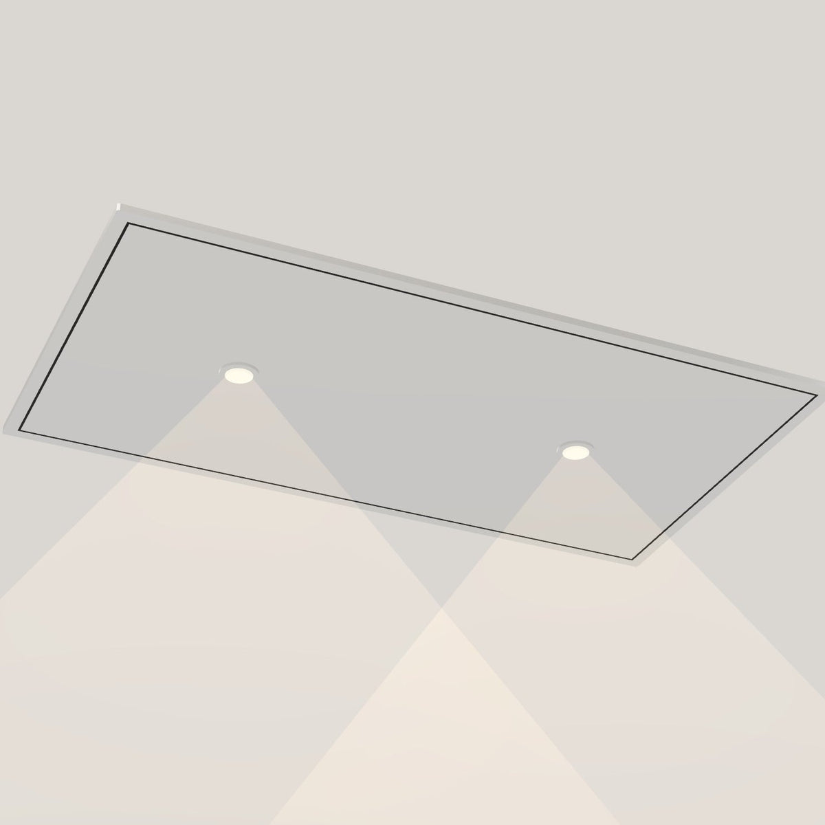 Wave 8663 STANDARD X plafondunit 90 x 50 cm in RVS, met verlichting aan