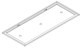 Lijntekening van de Wave 8663 STANDARD X plafondunit 120 x 50 cm