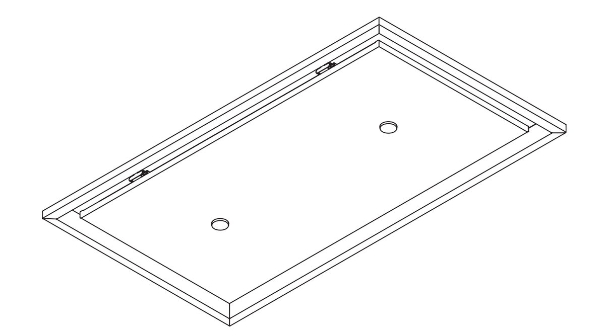 Lijntekening van de Wave 8663 STANDARD X plafondunit 90 x 50 cm