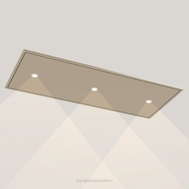 Wave 8674.601 CIRCULATE plafondunit 120 x 50 cm in Satin Bronze, met verlichting aan