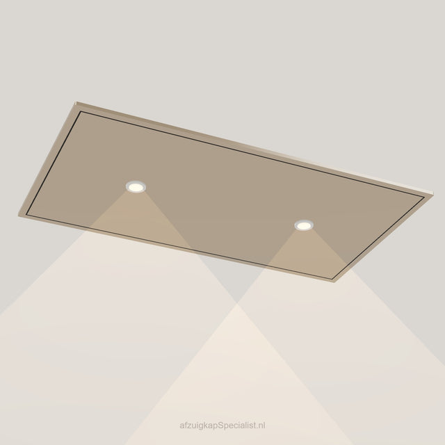 Wave 8674.601 CIRCULATE plafondunit 90 x 50 cm in Satin Bronze, met verlichting aan