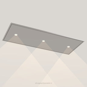 Wave 8674.602 CIRCULATE plafondunit 120 x 50 cm in Pearl Grey, met verlichting aan