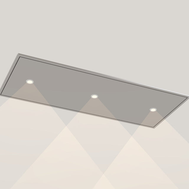 Wave 8674.602 CIRCULATE plafondunit 120 x 50 cm in Pearl Grey, met verlichting aan