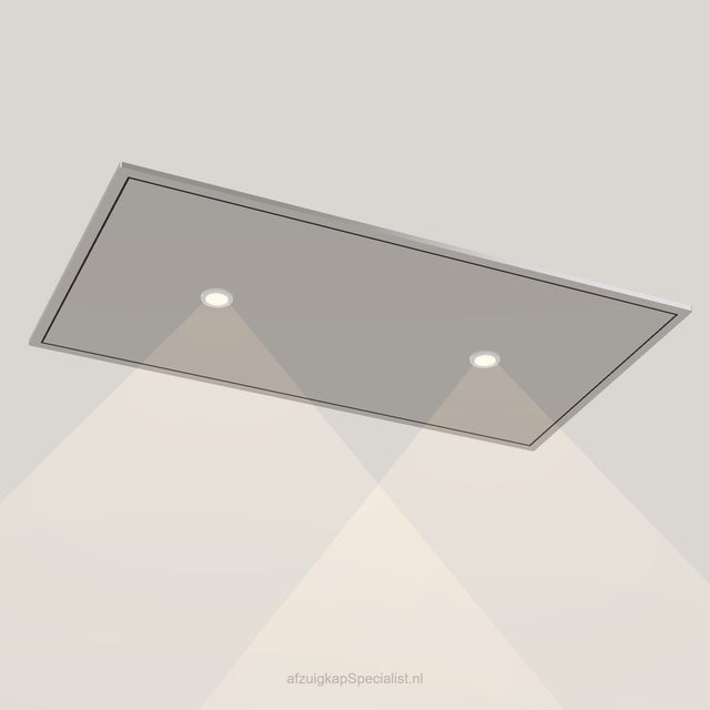 Wave 8674.602 CIRCULATE plafondunit 90 x 50 cm in Pearl Grey, met verlichting aan