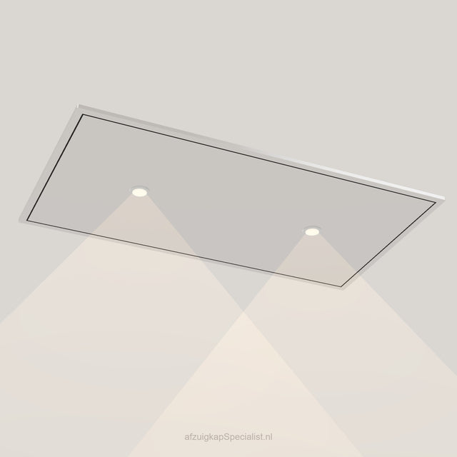 Wave 8674.607 CIRCULATE plafondunit 90 x 50 cm in Ivory Greige, met verlichting aan