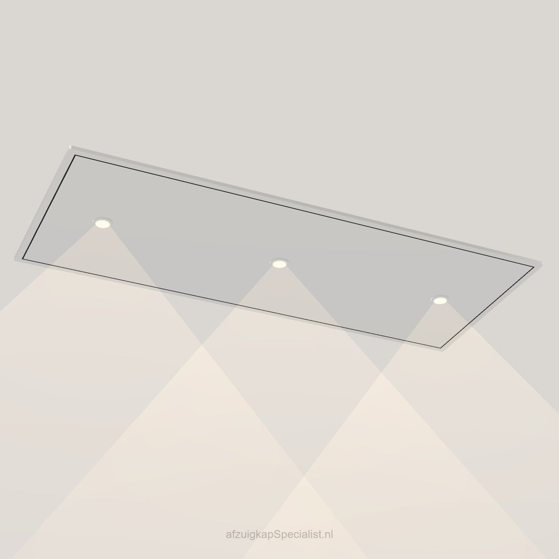 Wave 8674.102 CIRCULATE - plafonnier 120x50 cm - acier inoxydable - moteur interne - recirculation - LED