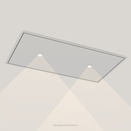 Wave 8674 CIRCULATE plafondunit 90 x 50 cm in RVS, met verlichting aan