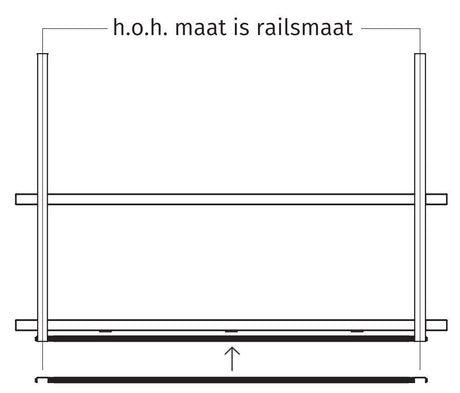 Wave 9992.28 rails 1650 mm - kleur naar keuze - afzuigkapSpecialist.nl
