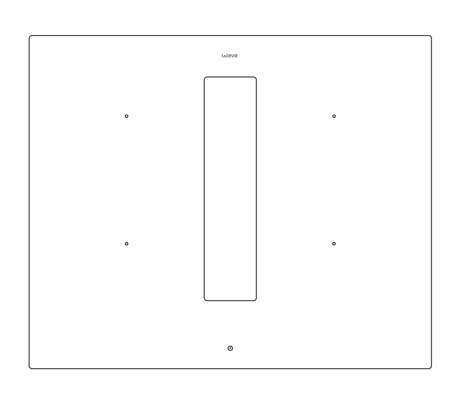 Technische tekening van de Wave Peyto 4114.00 inductiekookplaat met afzuiging, 60 cm, bovenaanzicht met afmetingen