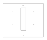 Technische tekening van de Wave Peyto 4114.00 inductiekookplaat met afzuiging, 60 cm, bovenaanzicht met afmetingen