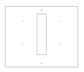 Technische tekening van de Wave Peyto 4114.00 inductiekookplaat met afzuiging, 60 cm, bovenaanzicht met afmetingen