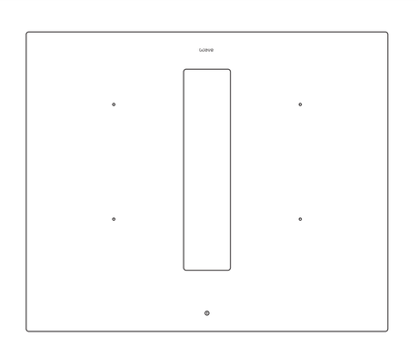 Technische tekening van de Wave Peyto 4114.00 inductiekookplaat met afzuiging, 60 cm, bovenaanzicht met afmetingen