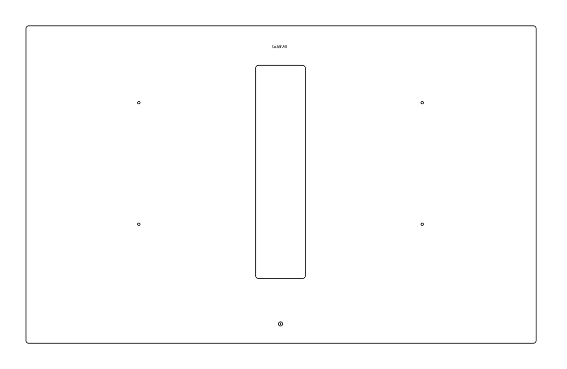 Technische tekening van de Wave Peyto 4114 van 80 cm, bovenaanzicht met afmetingen