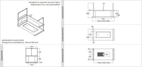 Wave Design 2052.21 FRAME midden  - 120 cm eilandmodel kleur naar keuze - mat/glanzend - 2 x 4,2 W dimbare LED 2700 Kelvin