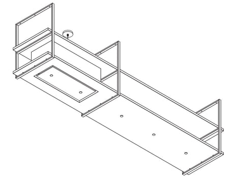 Wave Design 2055.26 FRAME links - 210 cm eilandmodel zwart - RAL 9017 mat - 4 x 4,2 W dimbare LED 2700 Kelvin